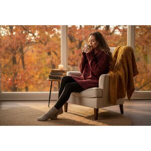 Style & Co Red Black Marled Knit Sweater Tunic Size L Long Sleeve Women